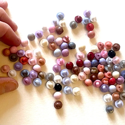 Miniature mushroom plastic buttons with shank fastener 7.5mm