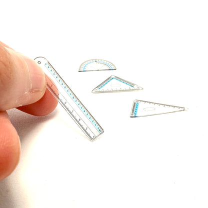 Dollhouse miniature stationery ruler measure set