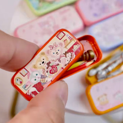 Dollhouse miniature pencil case tin stationery