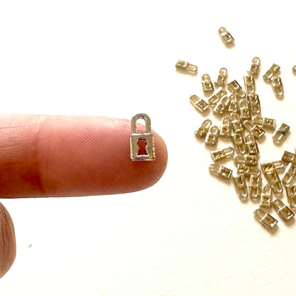 Super tiny padlock charms 4mm metal Miniature