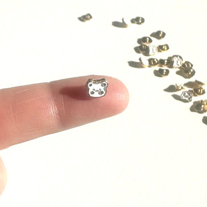 Bear buttons for making doll clothes 7mm shank metal