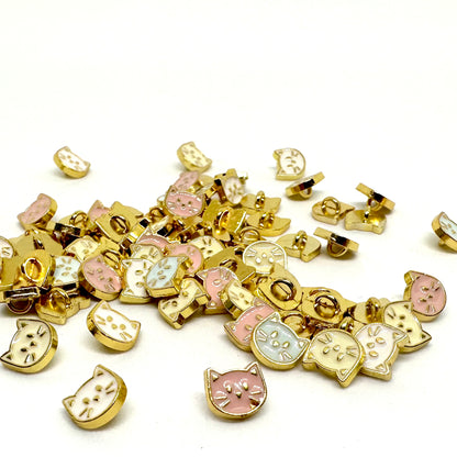 7mm Miniature Cat buttons pastel colours