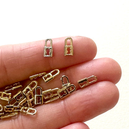 Super tiny padlock charms 4mm metal Miniature