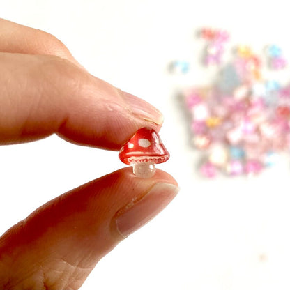 Tiny charms Miniature rainbow mushroom
