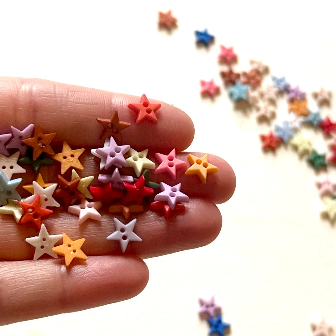 8mm Miniature star Buttons 2 Hole plastic