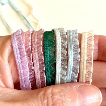 6mm elastic colourful stretchy lace trim 2mtrs