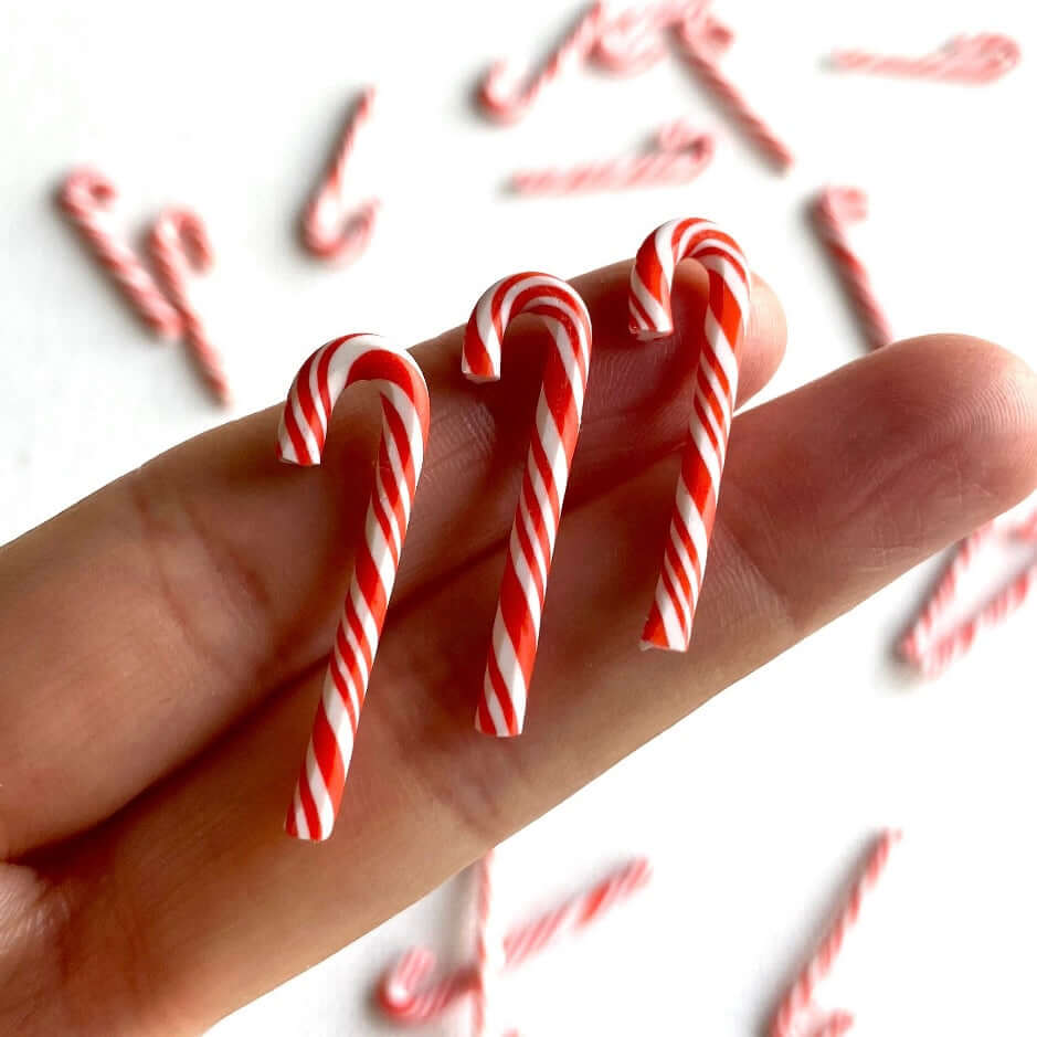 Miniature Candy Cane Christmas tree sweet decorations 29mm Red White