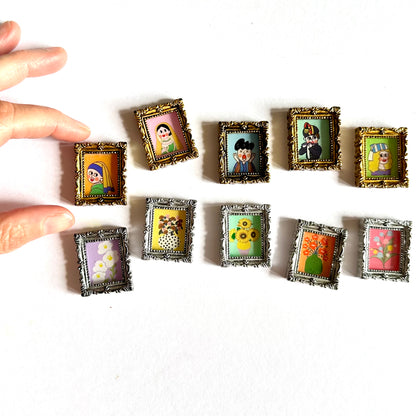 Dollhouse decor tiny framed wall art 1/12