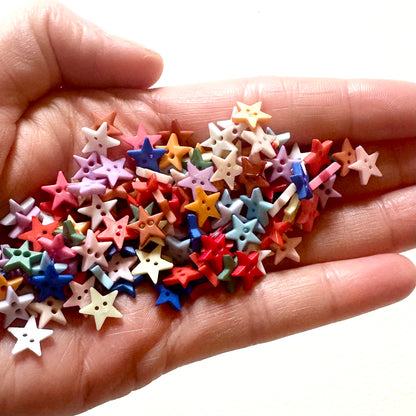 8mm Miniature star Buttons 2 Hole plastic