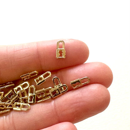 Super tiny padlock charms 4mm metal Miniature