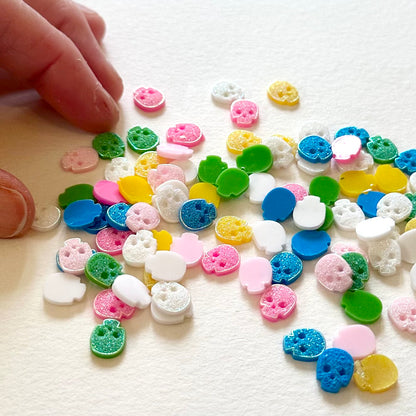 Miniature Skull charms tiny plastic Flat back 7mm x 9mm