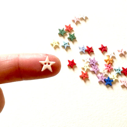 8mm Miniature star Buttons 2 Hole plastic