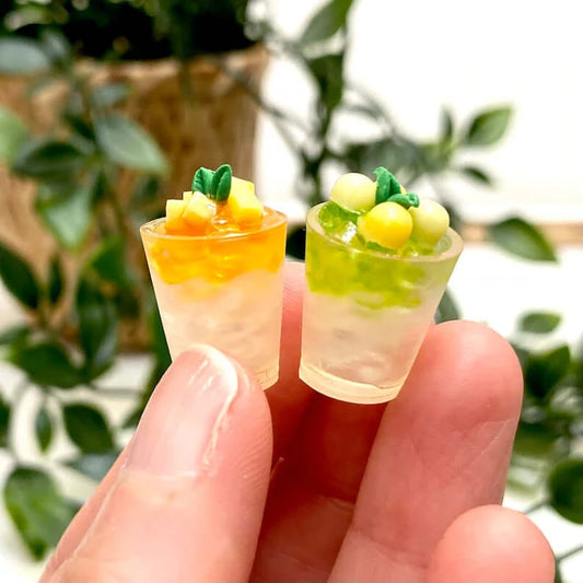 Dollhouse miniature Mojito Cocktail drinks Set of 2 - 1/6 Doll kitchen resin food - Blacksparrowuk