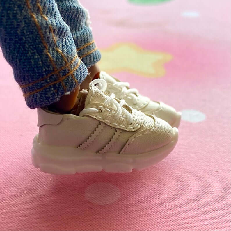 Doll trainers Blythe Doll sneakers White Miniature Sports shoes - Blacksparrowuk