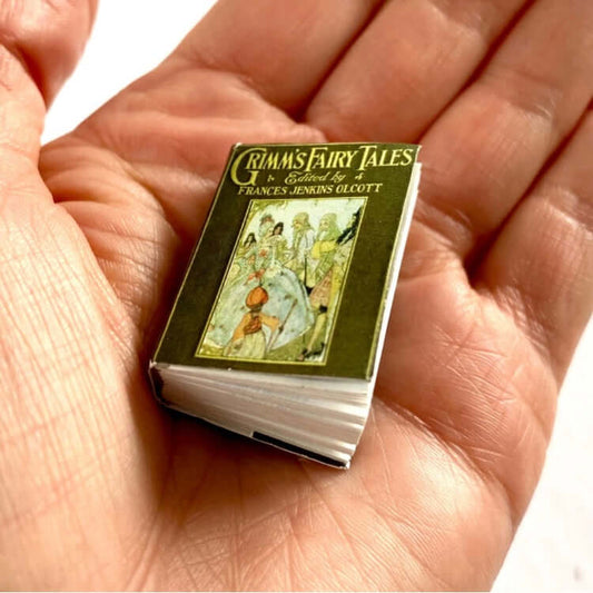 Miniature dollhouse Book Grimms Fairy Tales Working realistic Vintage library story 1/6 scale Blythe doll accessory - Blacksparrowuk