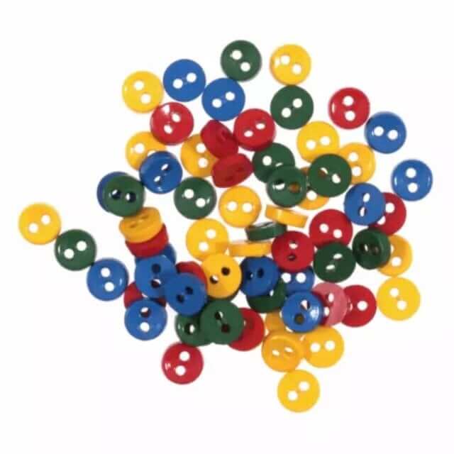 7mm tiny buttons Mini buttons Rainbow multi coloured plastic buttons - Blacksparrowuk