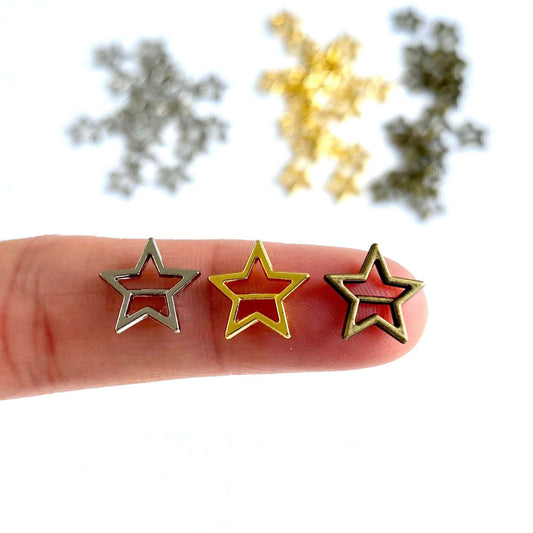 Mini Star buckles 10mm (3.5mm inner) Doll shoe buckles - Blacksparrowuk