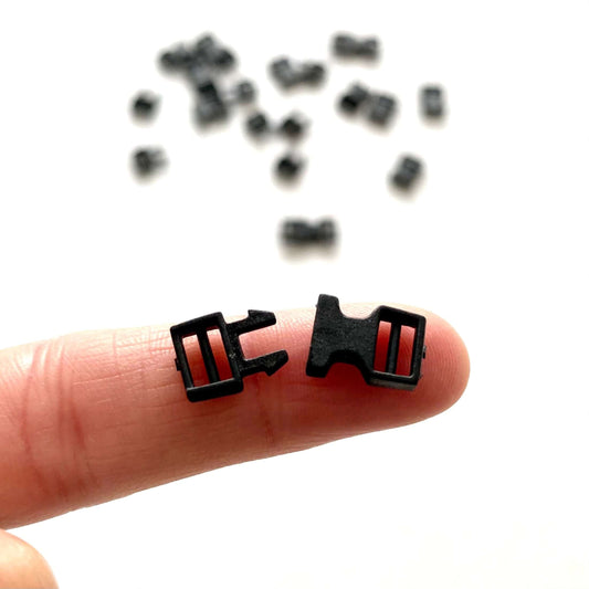 Doll buckles 6mm Black plastic 6mm outer 3mm inner - Blacksparrowuk