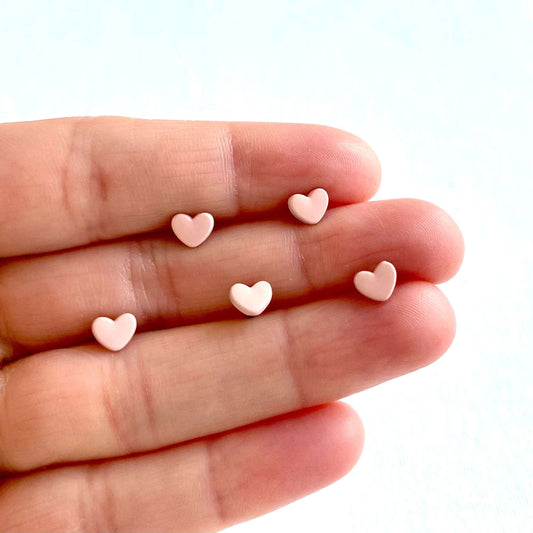 Heart rivets Mini 6mm Pink tiny stud mushroom spikes - Blacksparrowuk