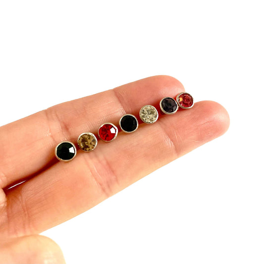 6mm Crystal rivet gems rhinestone Diamanté studs - Blacksparrowuk