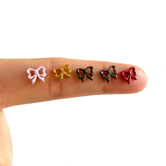 Mini bow buttons Tiny ribbon - Blacksparrowuk