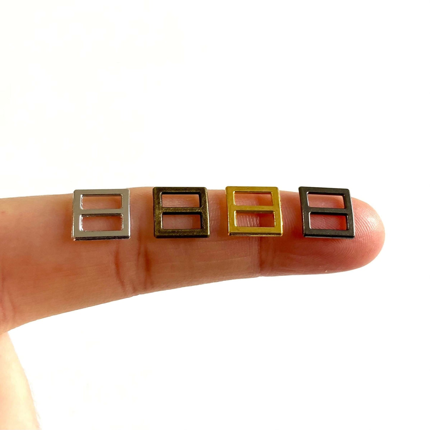 Mini buckles 10mm outer 7mm inner Dolls Square overall buckles - Blacksparrowuk