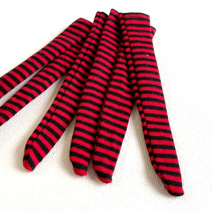 Blythe doll socks Stripy doll socks Halloween Red Black BJD socks - Blacksparrowuk