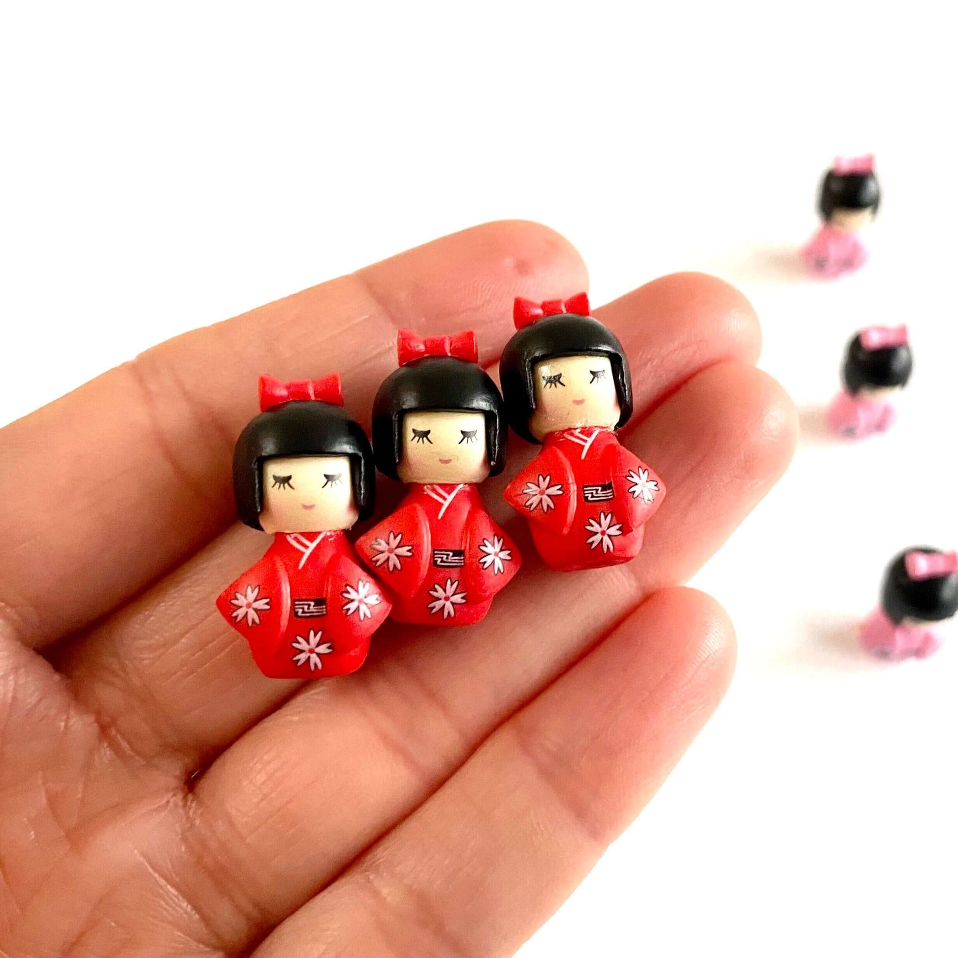 Tiny Babushka Chinese Doll Set of Fairy Garden Dolls