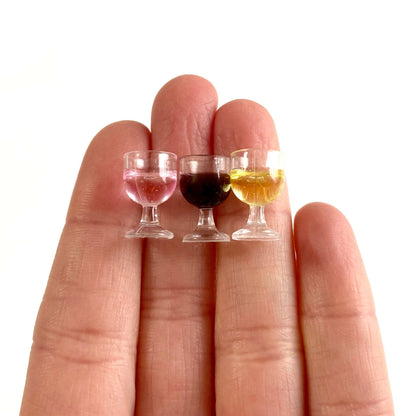 Miniature Kitchen Wine glasses 1/12 resin Dolls kitchenware - Blacksparrowuk