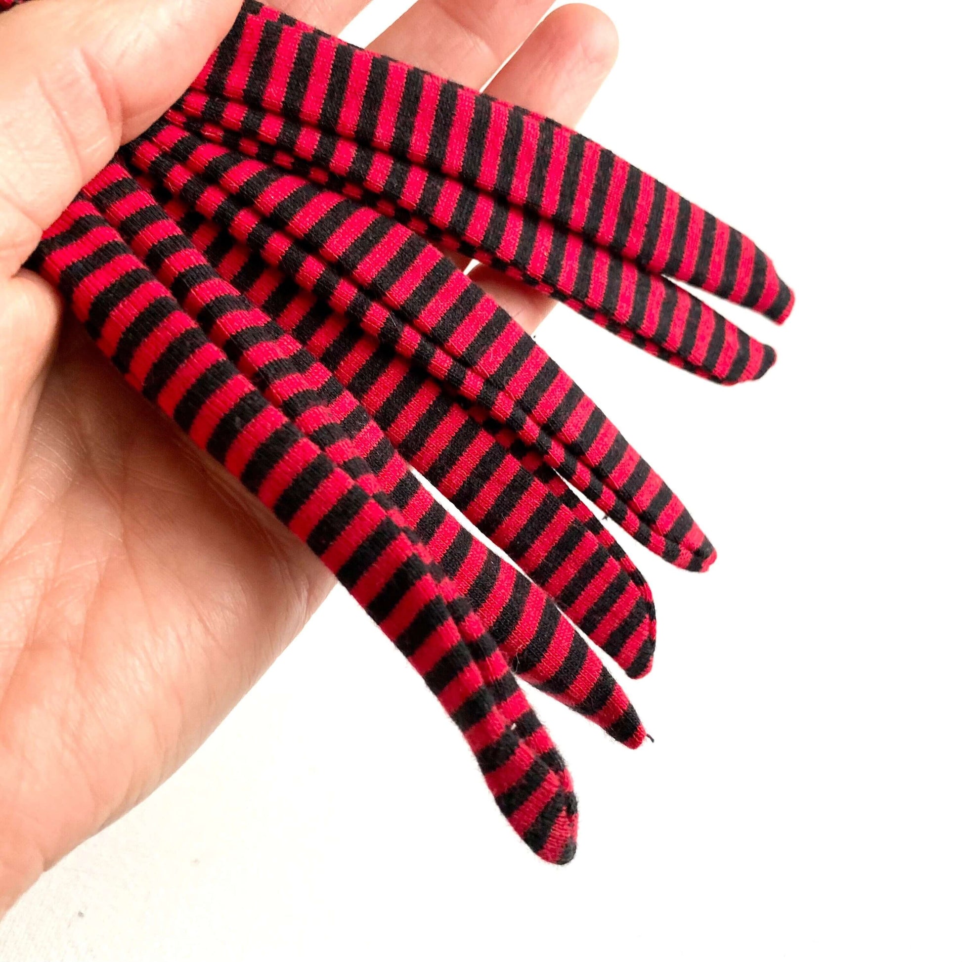 Blythe doll socks Stripy doll socks Halloween Red Black BJD socks - Blacksparrowuk