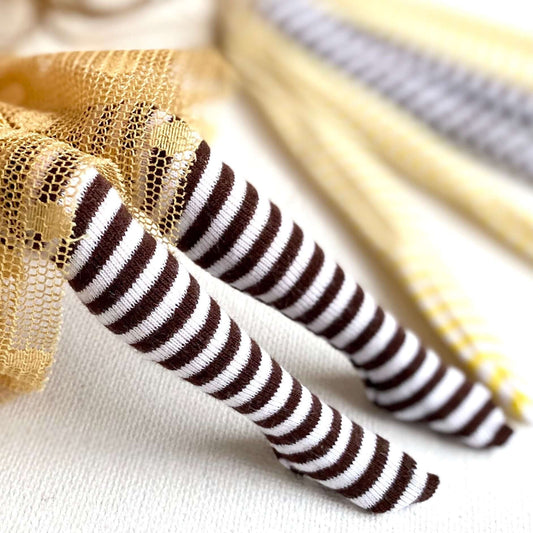 Blythe doll socks Brown Stripy doll socks white striped BJD socks - Blacksparrowuk