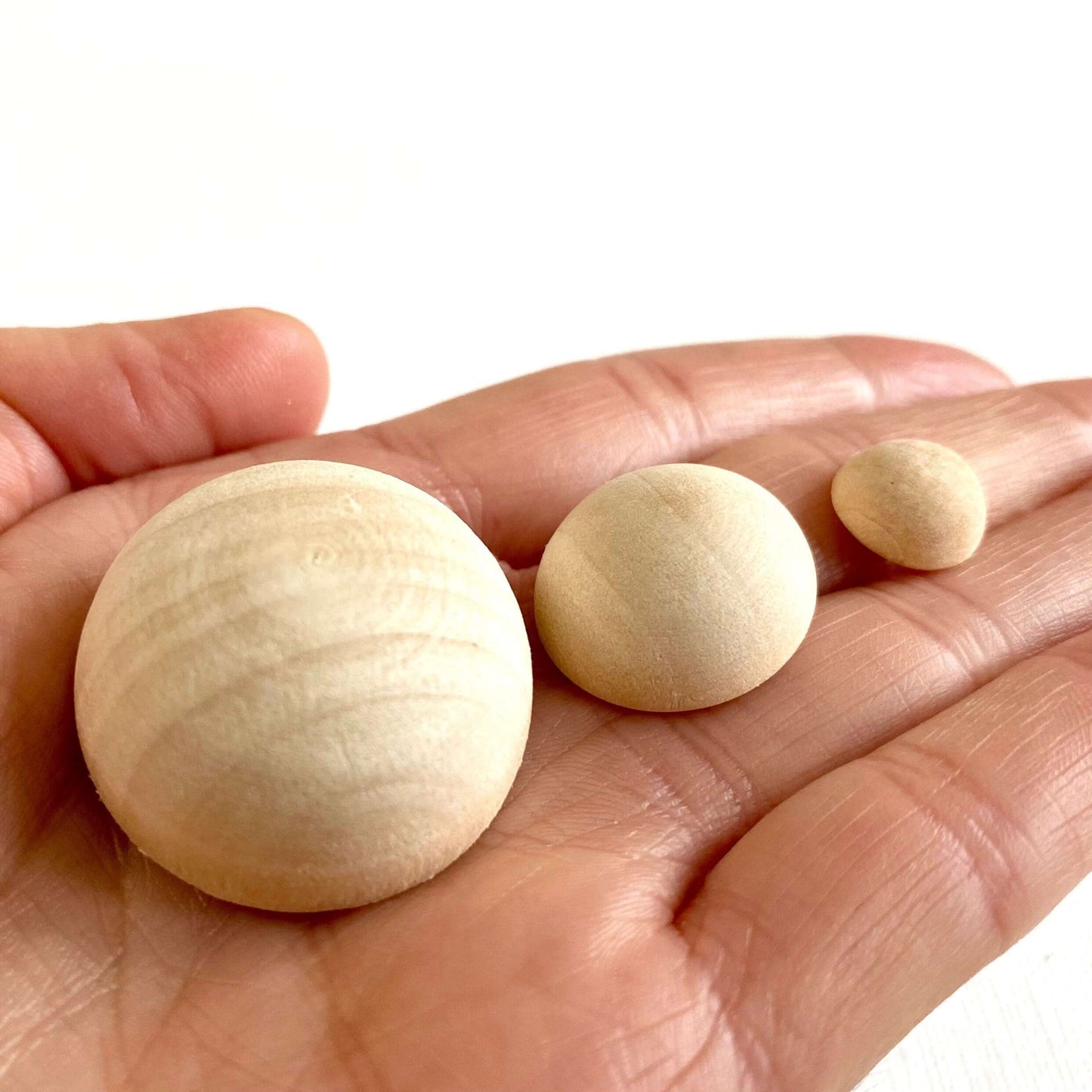 Wooden dome Puppet Doll eye Blanks Unfinished solid wood 30mm 20mm 12mm - Blacksparrowuk