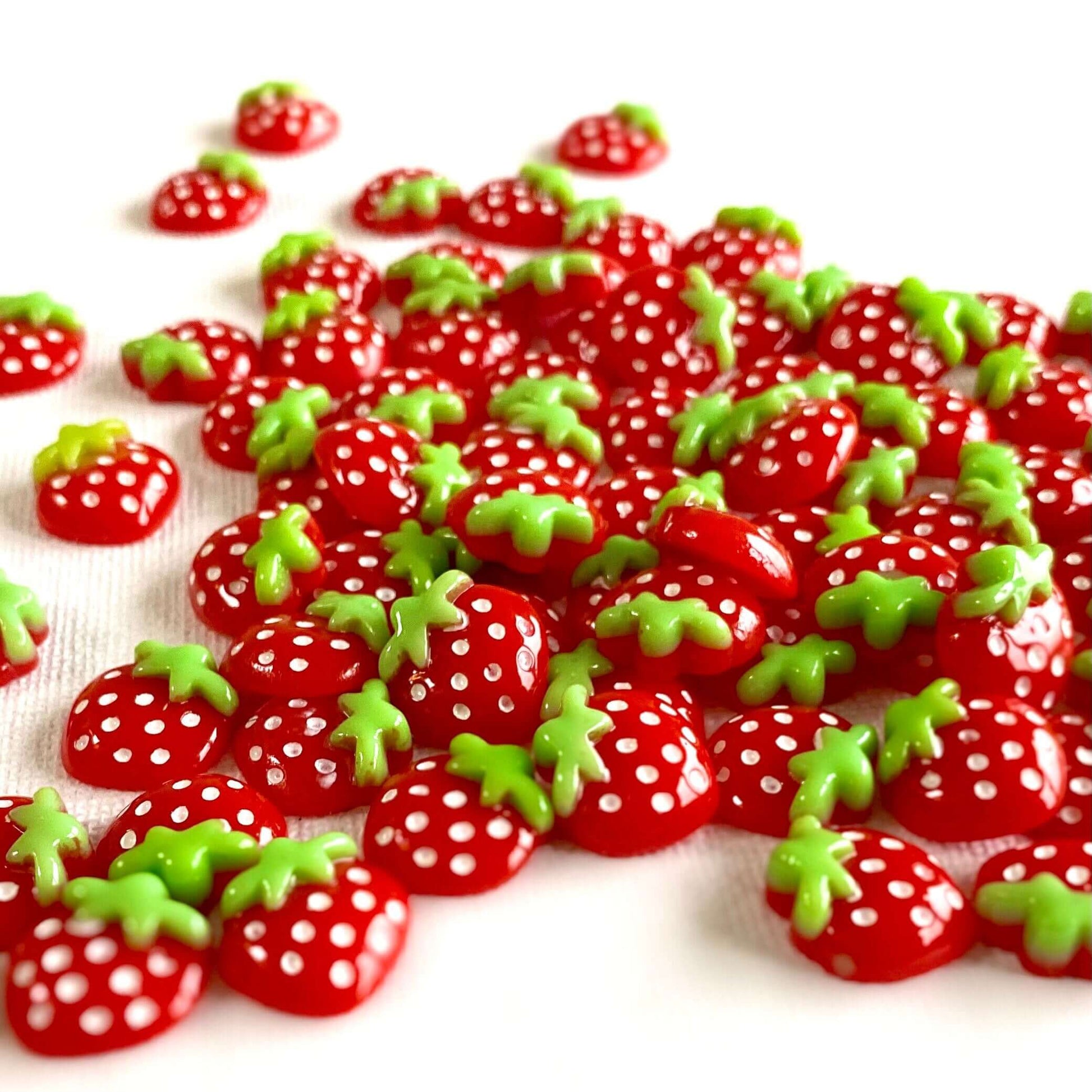 Cute Strawberry cabochons resin Flat back charms - Blacksparrowuk