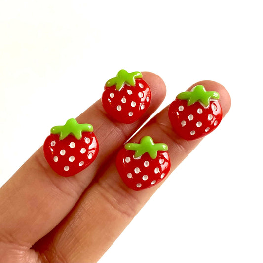 Cute Strawberry cabochons resin Flat back charms - Blacksparrowuk