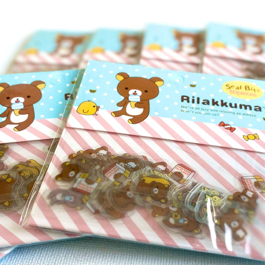 Rilakkuma Kawaii stickers 80pcs Cute Bear stickers Circus friends Series - Blacksparrowuk