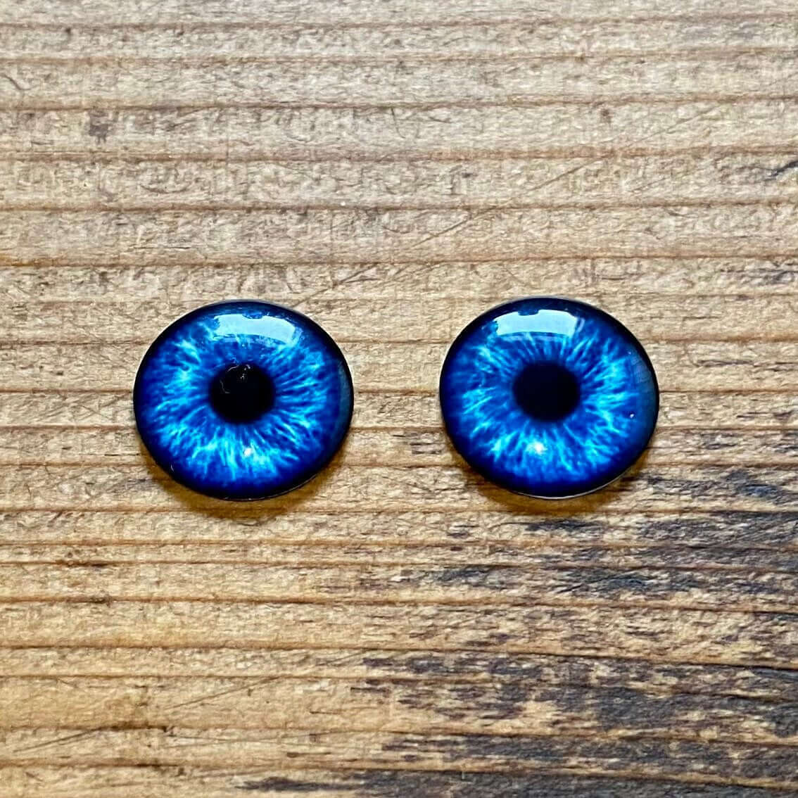 Blythe doll Eye chips Dark blue 14mm thin Glass - Blacksparrowuk