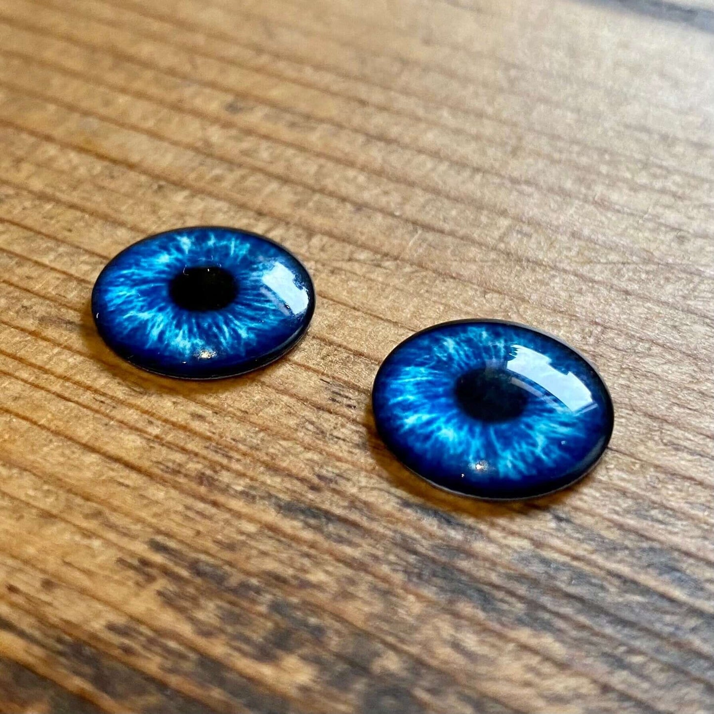 Blythe doll Eye chips Dark blue 14mm thin Glass - Blacksparrowuk