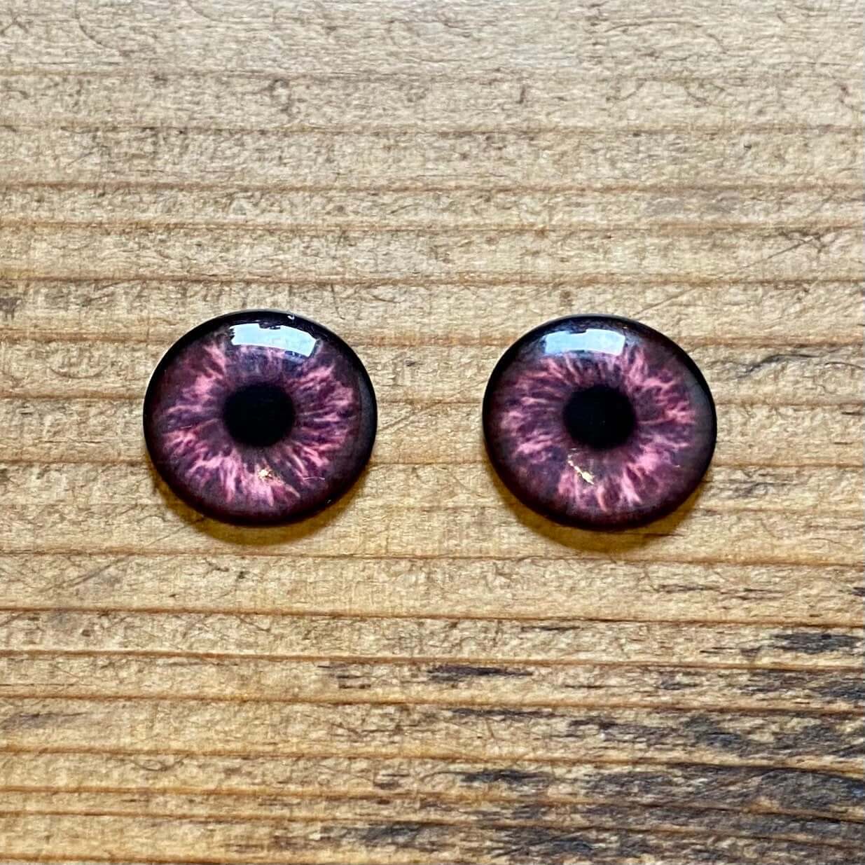 Blythe doll Eye chips Hazel Red 14mm thin Glass - Blacksparrowuk