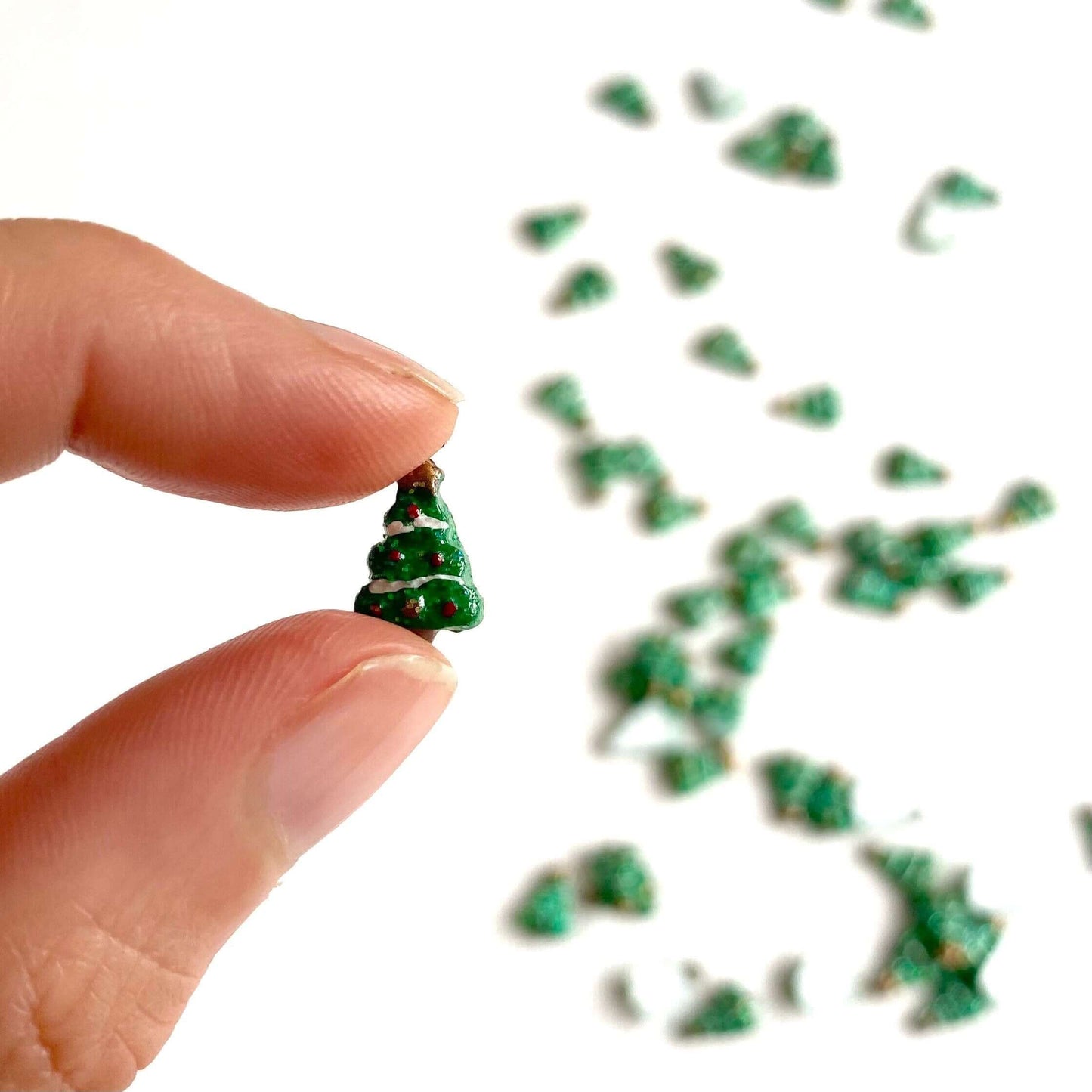 Tiny Christmas tree charms Nail decoration Resin Nail art - Blacksparrowuk