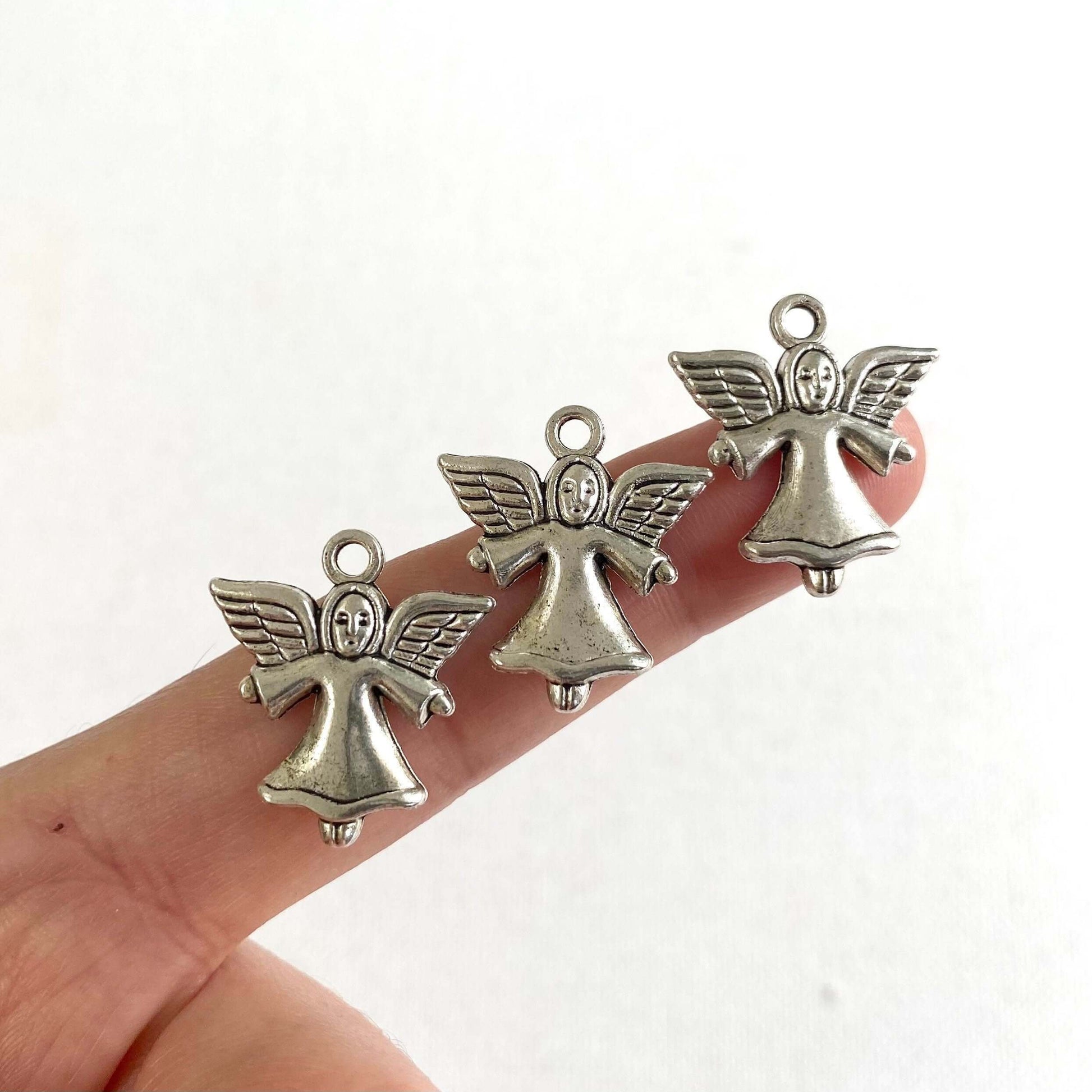 Miniature Angel charms Antique Silver Zinc Alloy metal - Blacksparrowuk