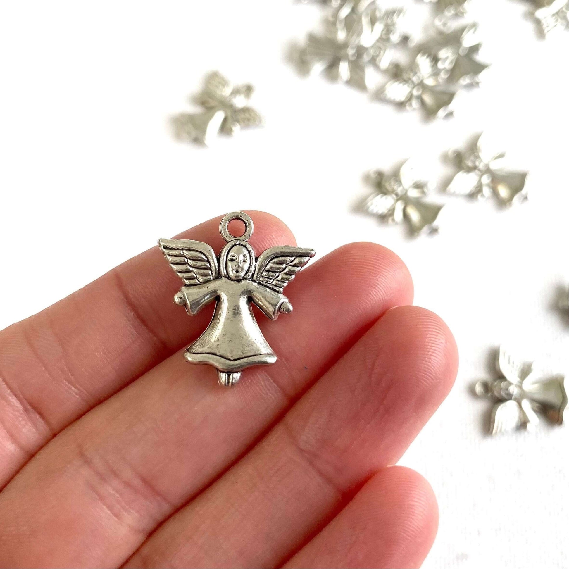 Miniature Angel charms Antique Silver Zinc Alloy metal - Blacksparrowuk