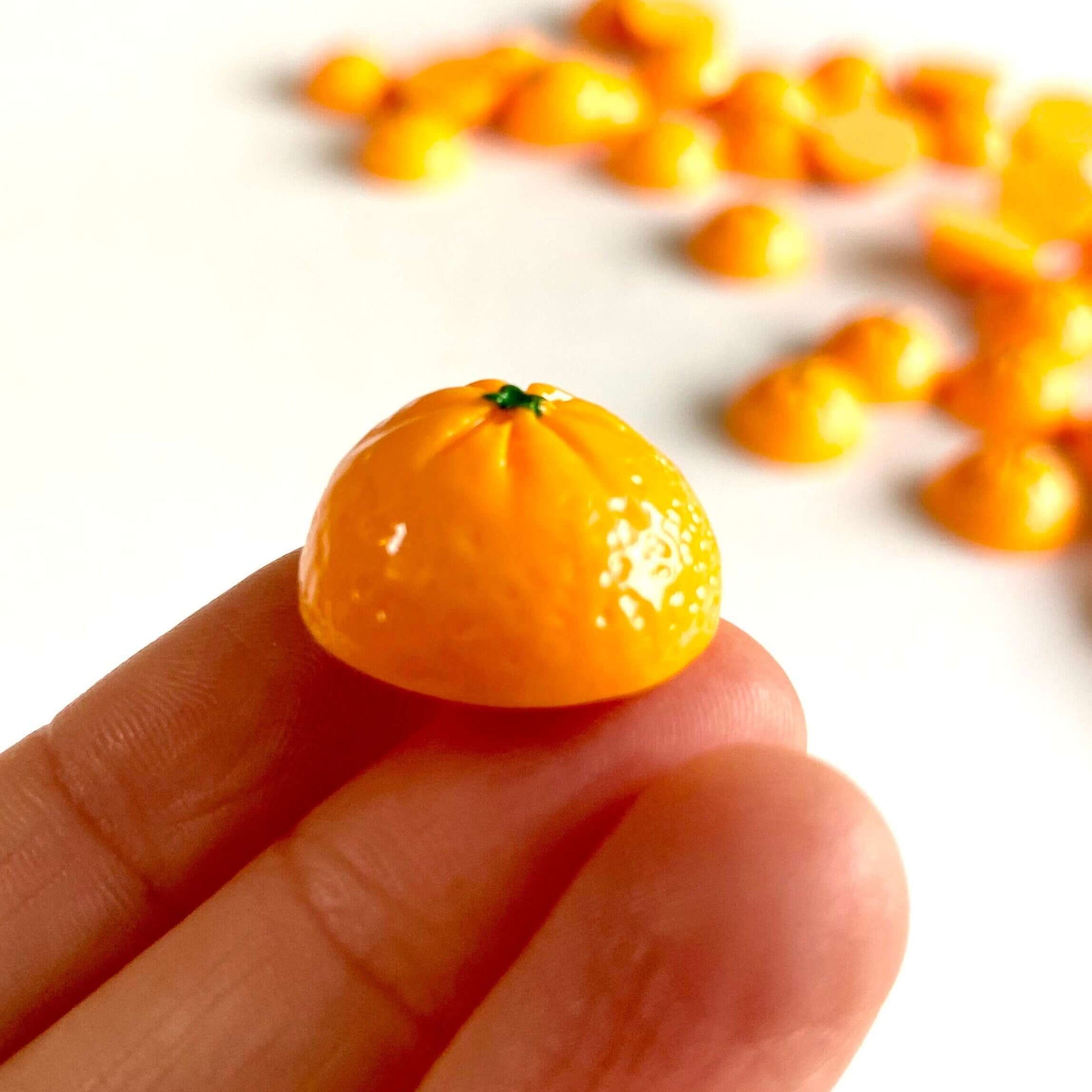 Orange halves Flat back resin Fruit cabochon - Blacksparrowuk