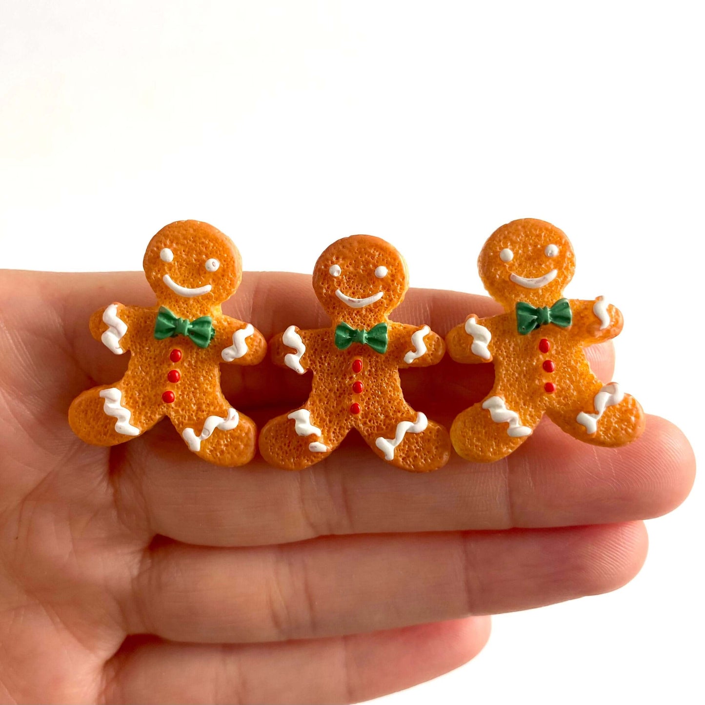 Miniature Gingerbread man decoration Flat back resin figurines - Blacksparrowuk