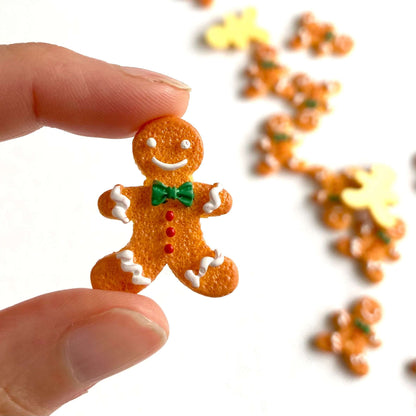 Miniature Gingerbread man decoration Flat back resin figurines - Blacksparrowuk