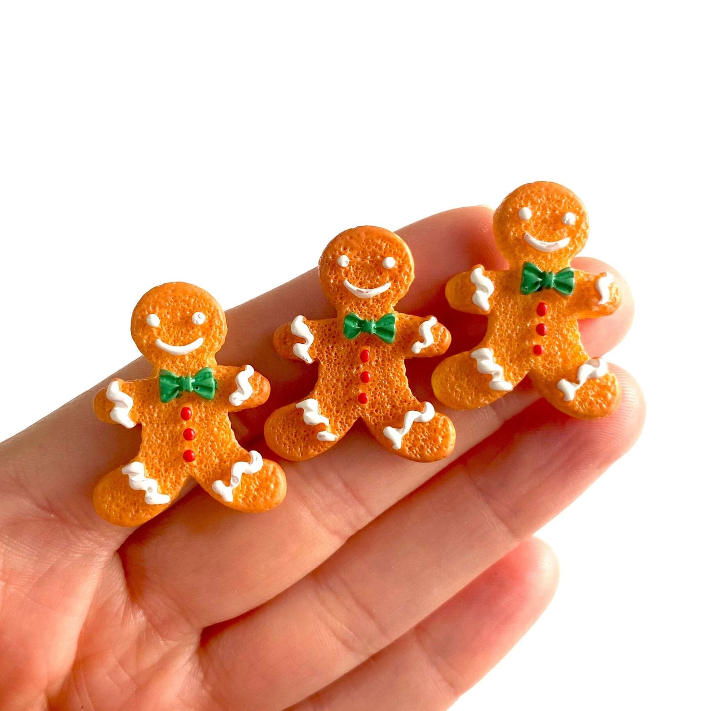 Miniature Gingerbread man decoration Flat back resin figurines - Blacksparrowuk