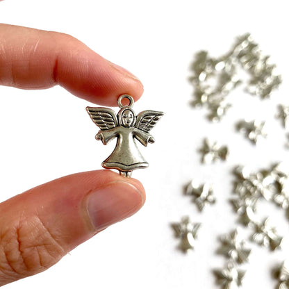 Miniature Angel charms Antique Silver Zinc Alloy metal - Blacksparrowuk