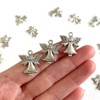 Miniature Angel charms Antique Silver Zinc Alloy metal - Blacksparrowuk