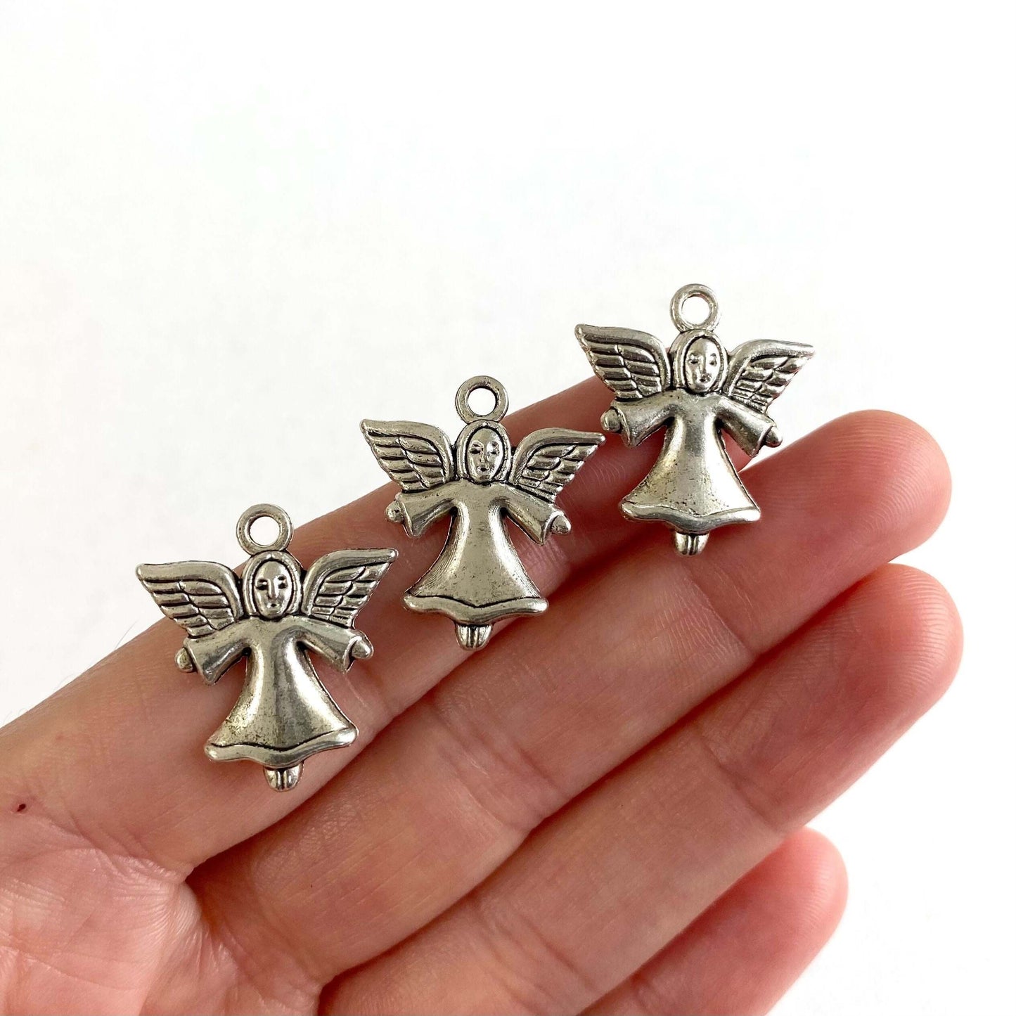 Miniature Angel charms Antique Silver Zinc Alloy metal - Blacksparrowuk