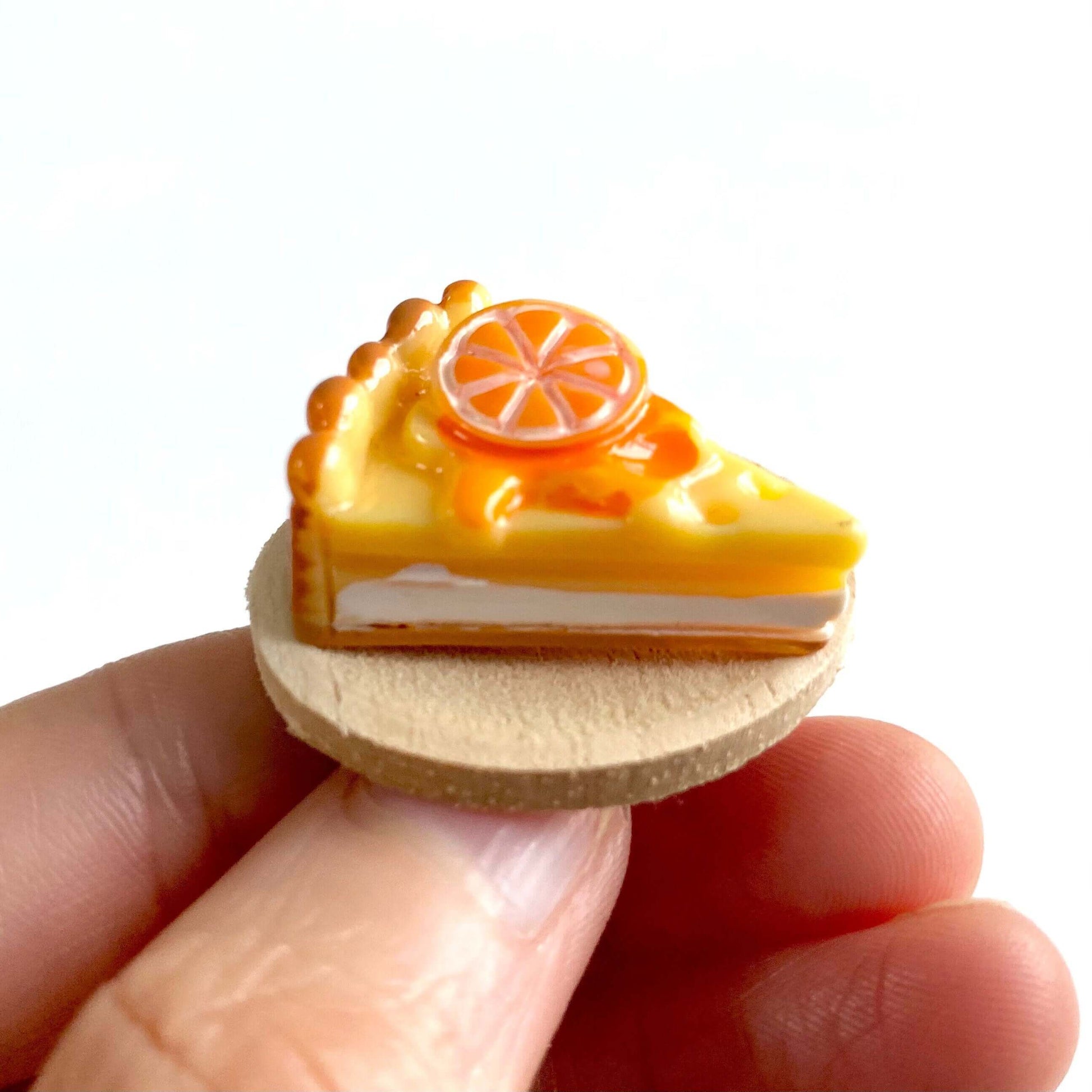 Fake food Lemon Pie slice Cake Miniature Food - Blacksparrowuk