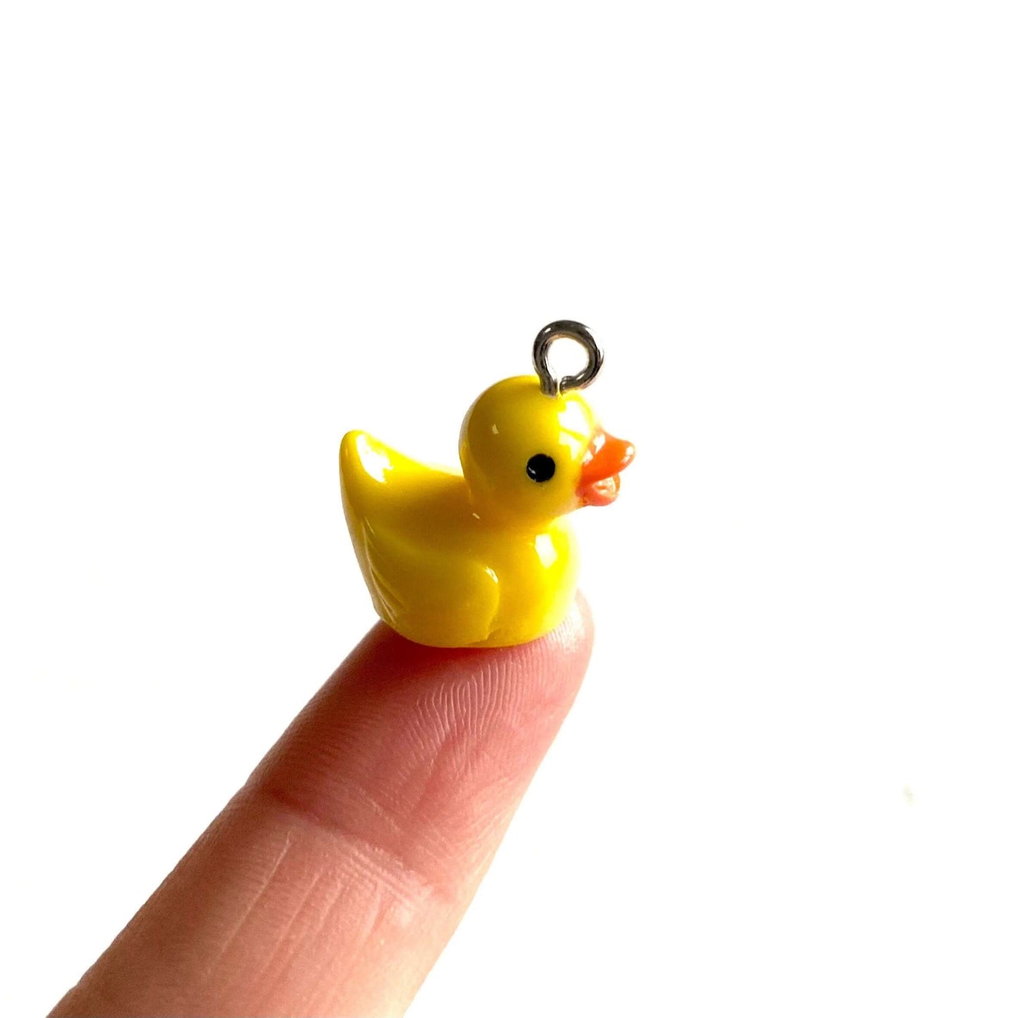 Dollhouse miniature Tiny resin Duck WITH metal Eyelet - Blacksparrowuk